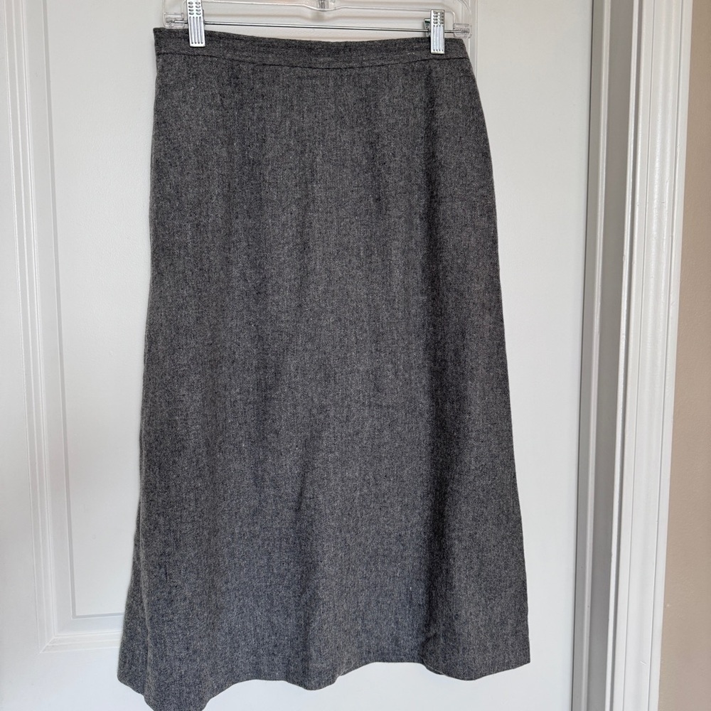 Vintage Wool Blend  Skirt Gray A Line w/ Pockets Size Medium
